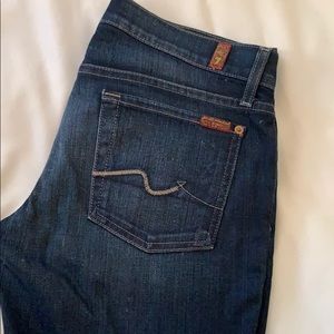 Dark wash 7’s jeans